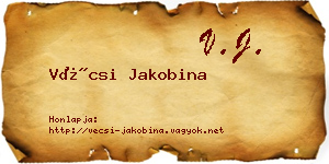 Vécsi Jakobina névjegykártya